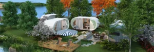 Arched Glamping Courtyard Pod Multi-Function Social Hub for Outdoor Resorts